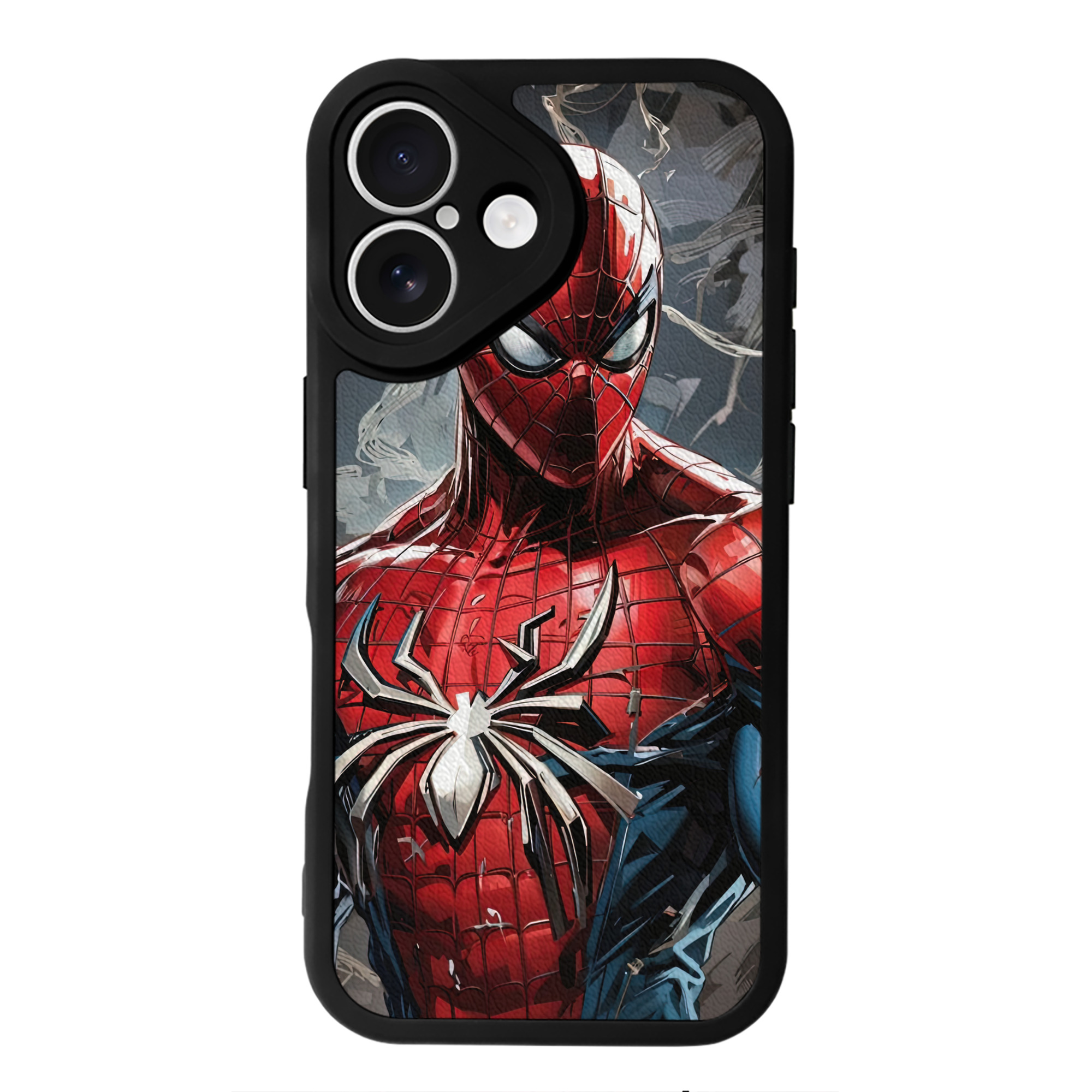 Spider Man スパイダーマン 【iPhone 16シリーズ対応】シリコンスマホケース（レザー調） 材質：シリコン